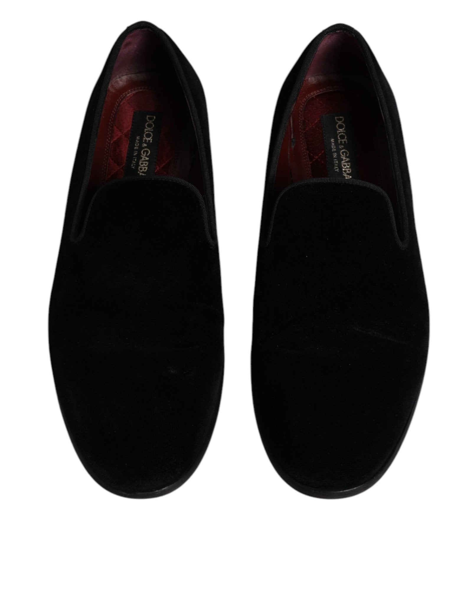 Dolce & Gabbana Black Velvet Loafers Formal Men Dress Shoes - SMARTMARTNZ