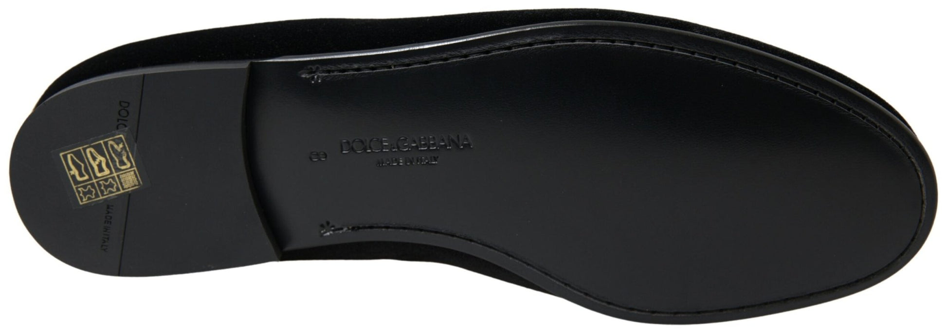 Dolce & Gabbana Black Velvet Loafers Formal Shoes - SMARTMARTNZ