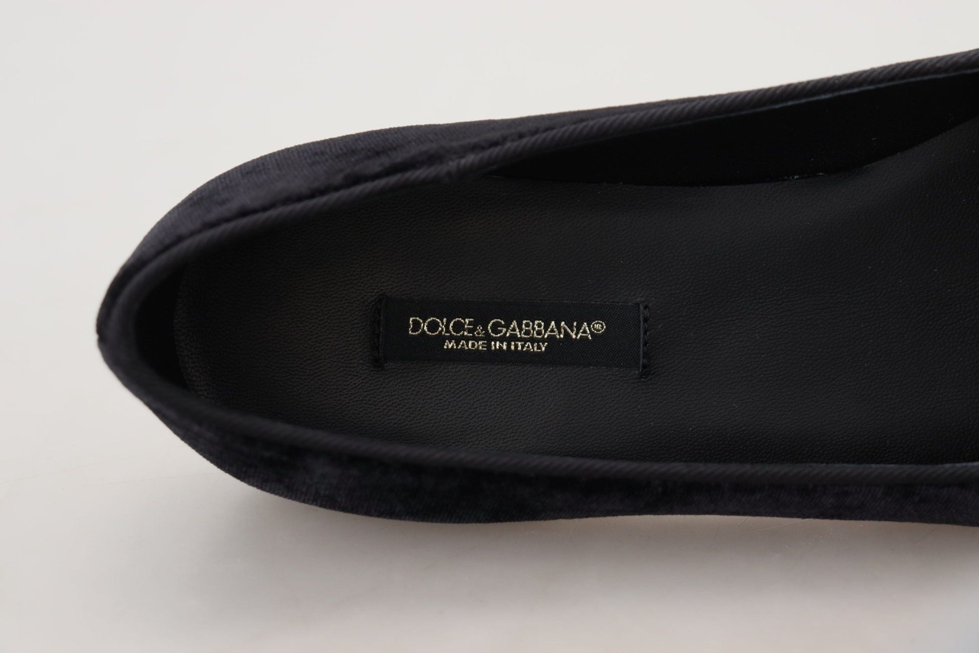 Dolce & Gabbana Black Velvet Slip Ons Loafers Flats Shoes - SMARTMARTNZ