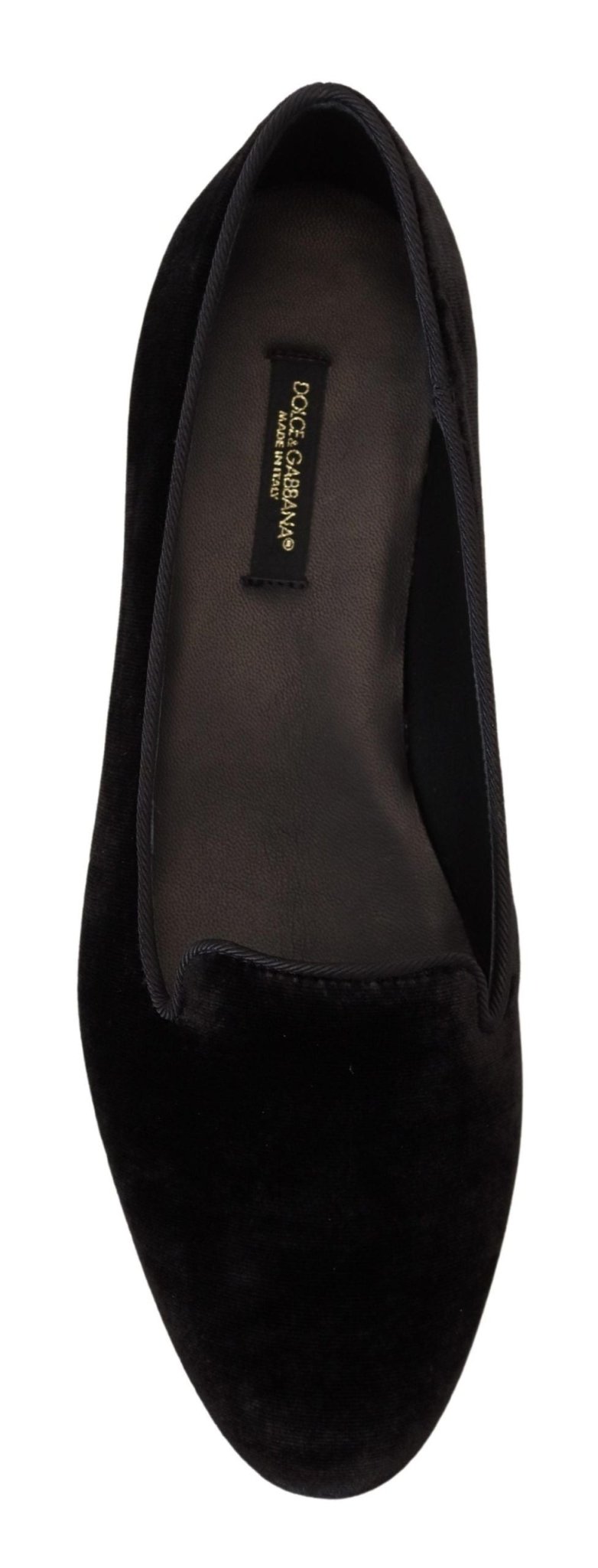 Dolce & Gabbana Black Velvet Slip Ons Loafers Flats Shoes - SMARTMARTNZ