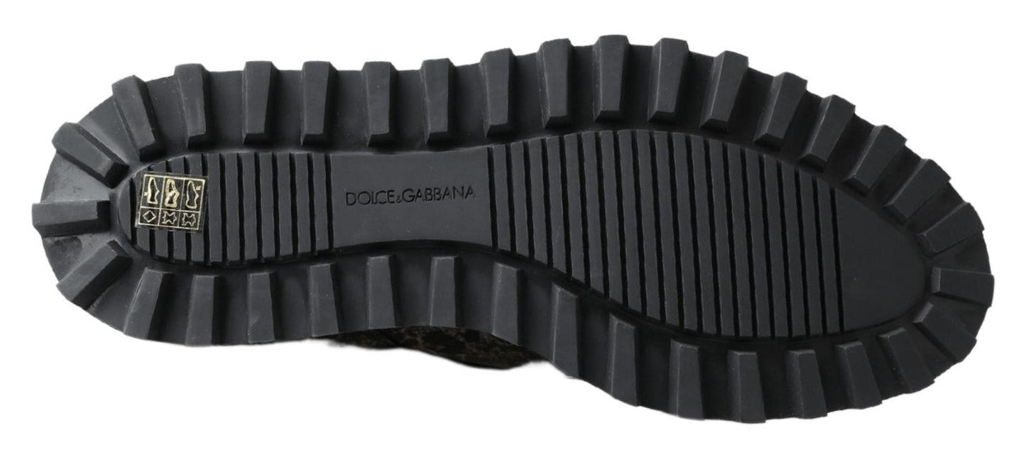 Dolce & Gabbana Black White Derby Patent Leather Shoes - SMARTMARTNZ