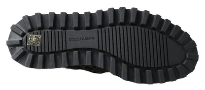 Dolce & Gabbana Black White Derby Patent Leather Shoes - SMARTMARTNZ