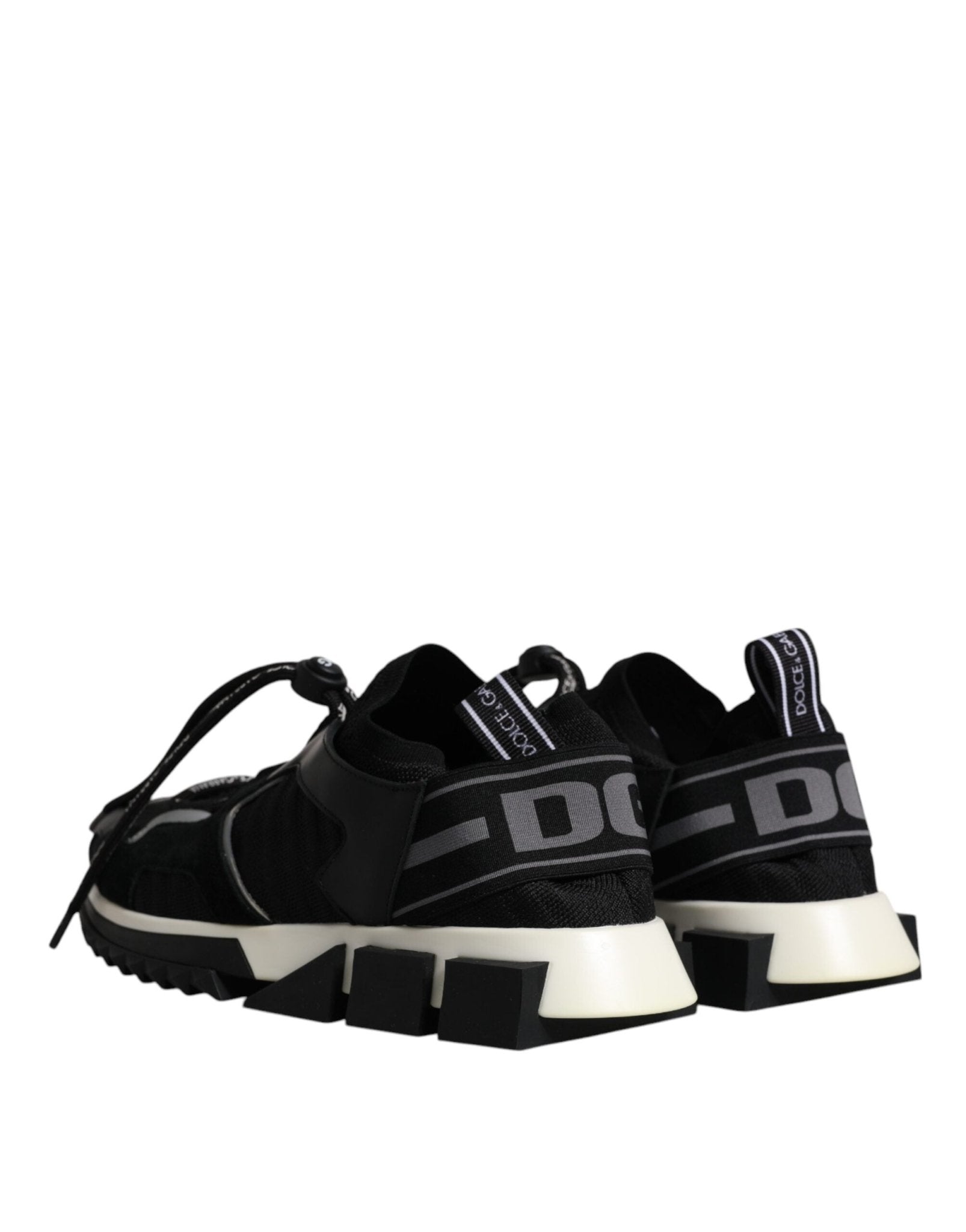 Dolce & Gabbana Black White Logo Sorrento Mens Sneakers Shoes - SMARTMARTNZ