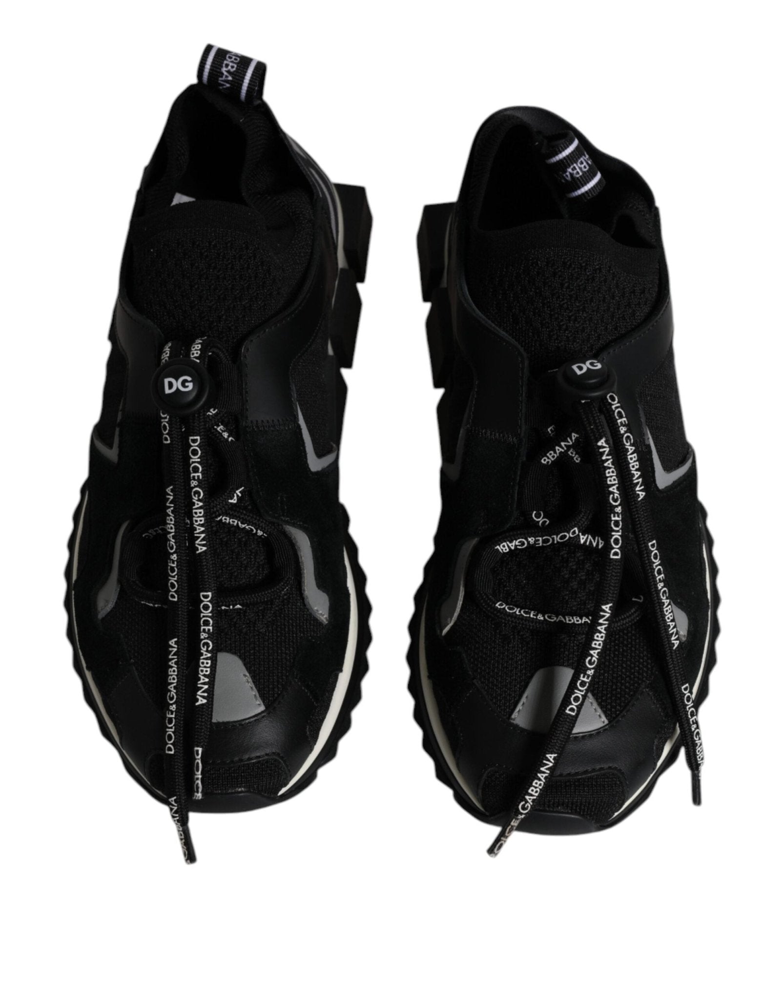 Dolce & Gabbana Black White Logo Sorrento Mens Sneakers Shoes - SMARTMARTNZ