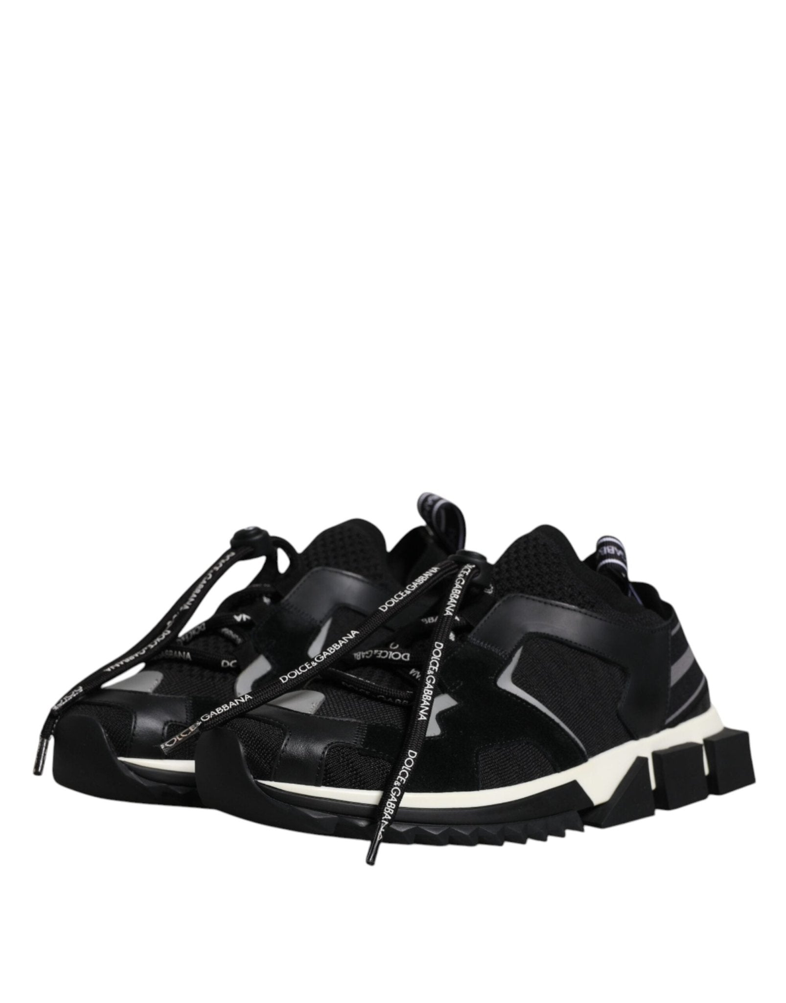 Dolce & Gabbana Black White Logo Sorrento Mens Sneakers Shoes - SMARTMARTNZ