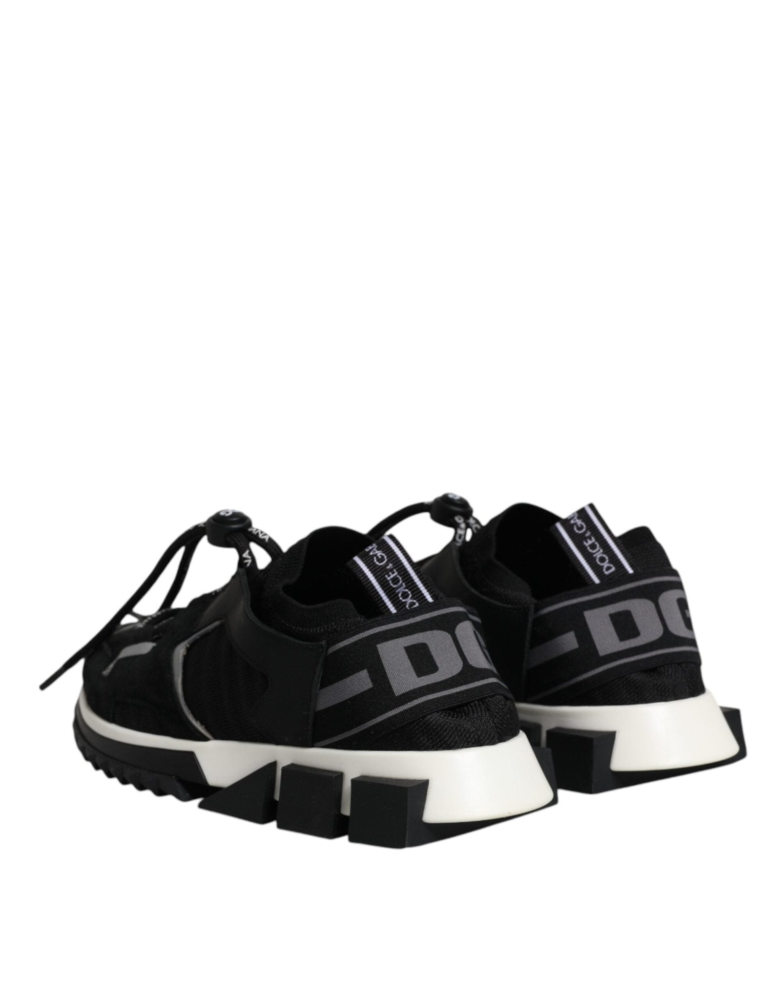Dolce & Gabbana Black White Logo Sorrento Sneakers Shoes - SMARTMARTNZ