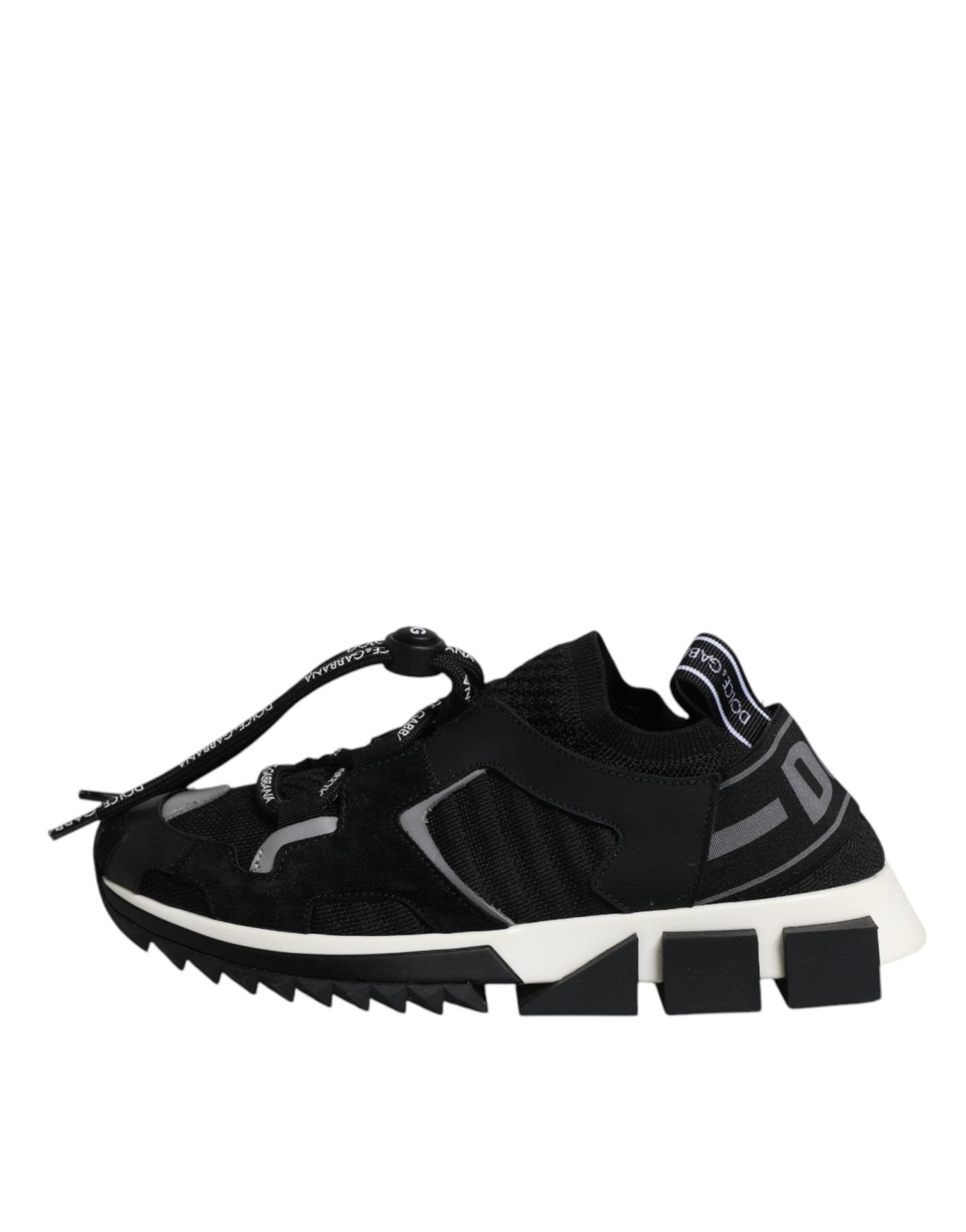 Dolce & Gabbana Black White Logo Sorrento Sneakers Shoes - SMARTMARTNZ