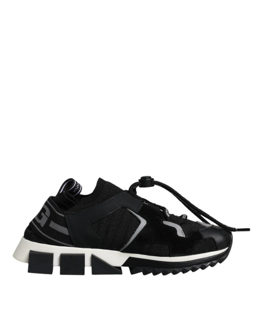 Dolce & Gabbana Black White Logo Sorrento Sneakers Shoes - SMARTMARTNZ
