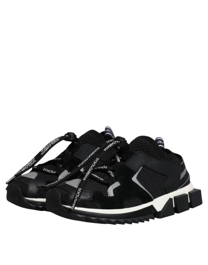 Dolce & Gabbana Black White Logo Sorrento Sneakers Shoes - SMARTMARTNZ