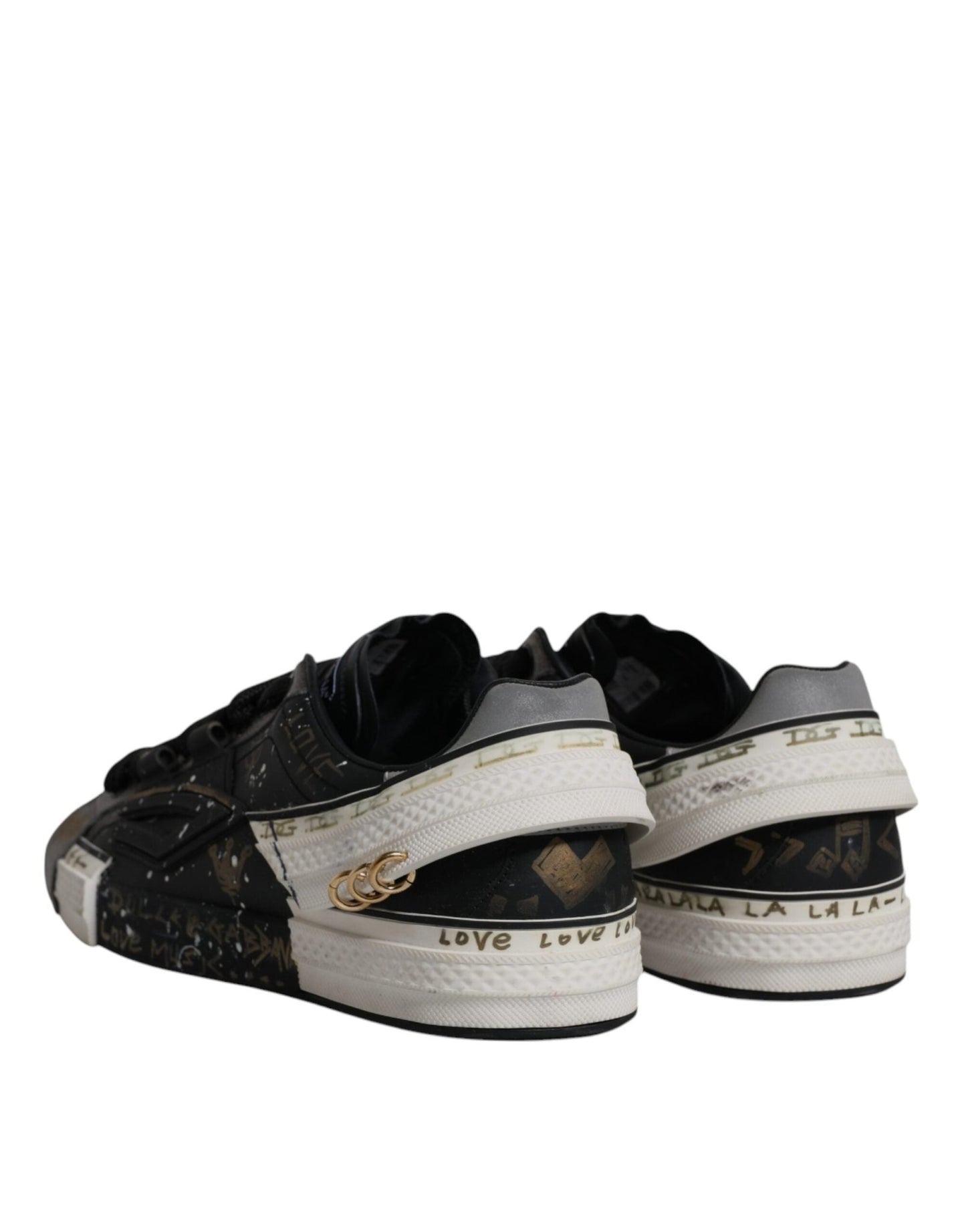 Dolce & Gabbana Black White Portofino Low Top Sneakers Shoes - SMARTMARTNZ