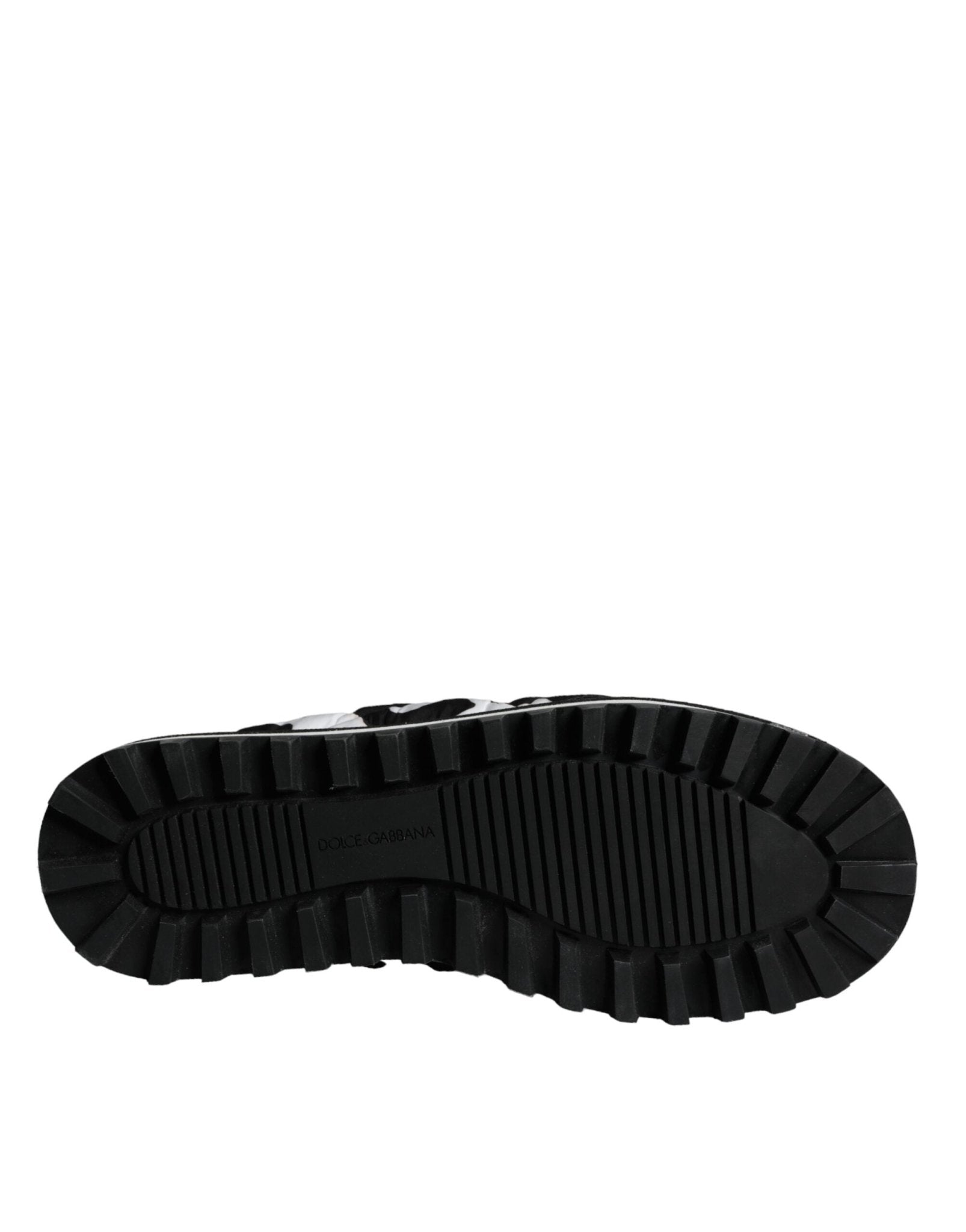 Dolce & Gabbana Black White Quilted Logo Sandals Slides Shoes - SMARTMARTNZ