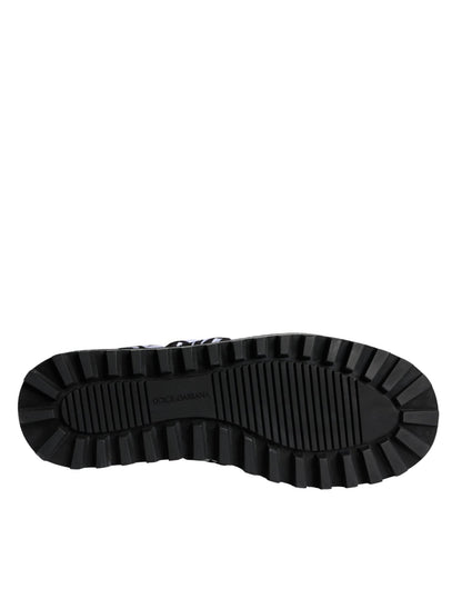 Dolce & Gabbana Black White Quilted Logo Sandals Slides Shoes - SMARTMARTNZ