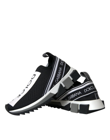 Dolce & Gabbana Black White Slip On Sorrento Sneakers Shoes - SMARTMARTNZ