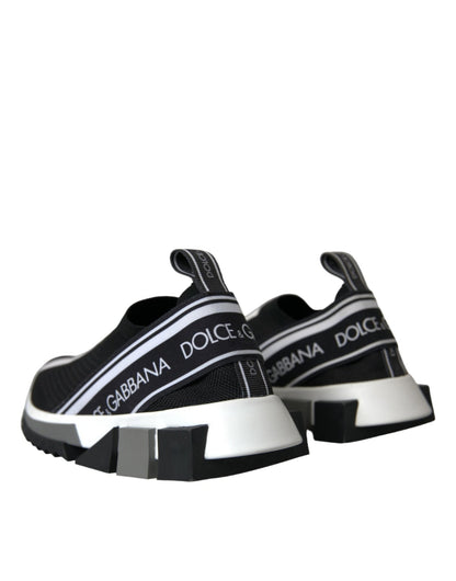 Dolce & Gabbana Black White Slip On Sorrento Sneakers Shoes - SMARTMARTNZ