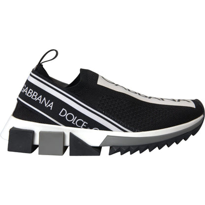 Dolce & Gabbana Black White Slip On Sorrento Sneakers Shoes - SMARTMARTNZ