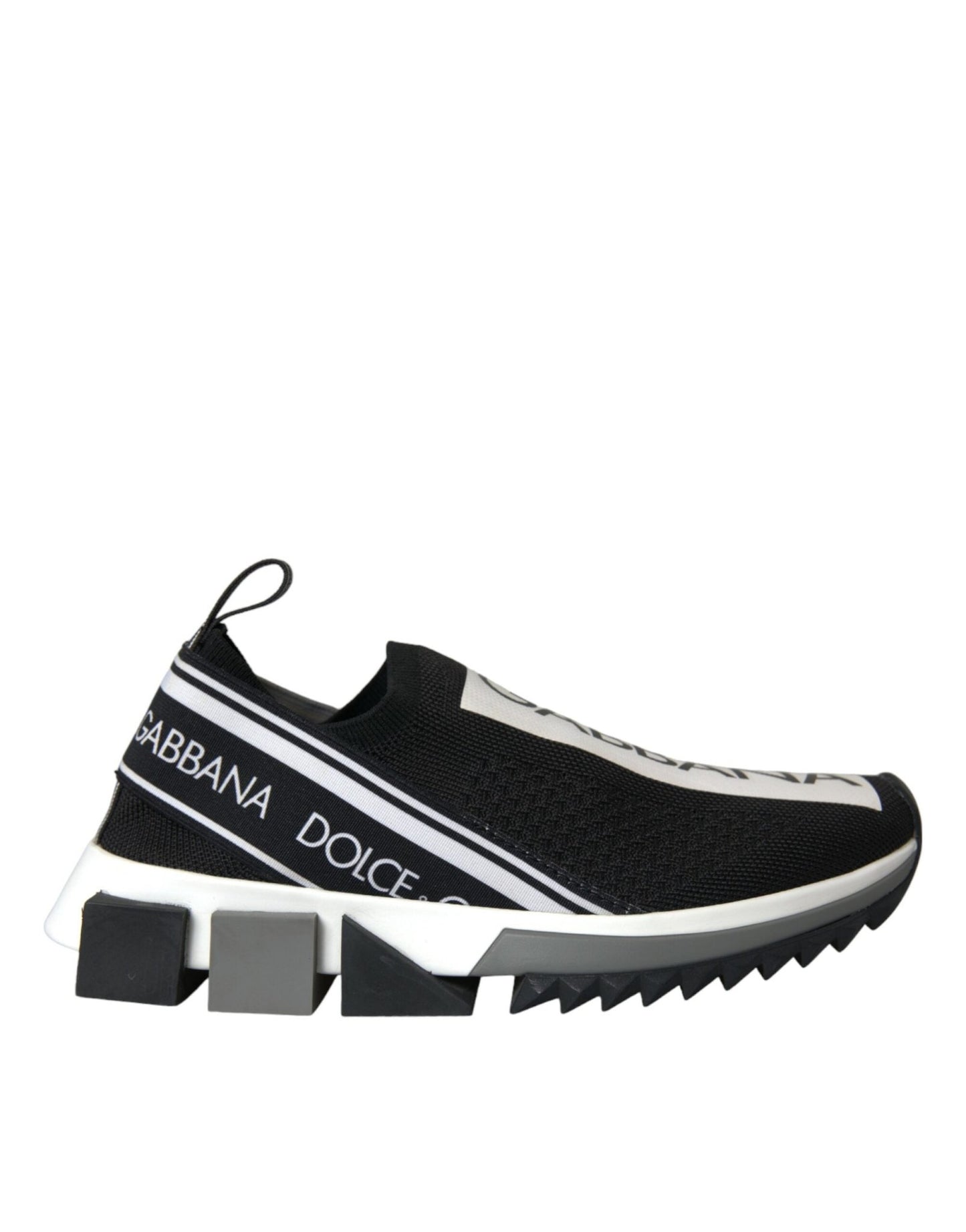 Dolce & Gabbana Black White Slip On Sorrento Sneakers Shoes - SMARTMARTNZ