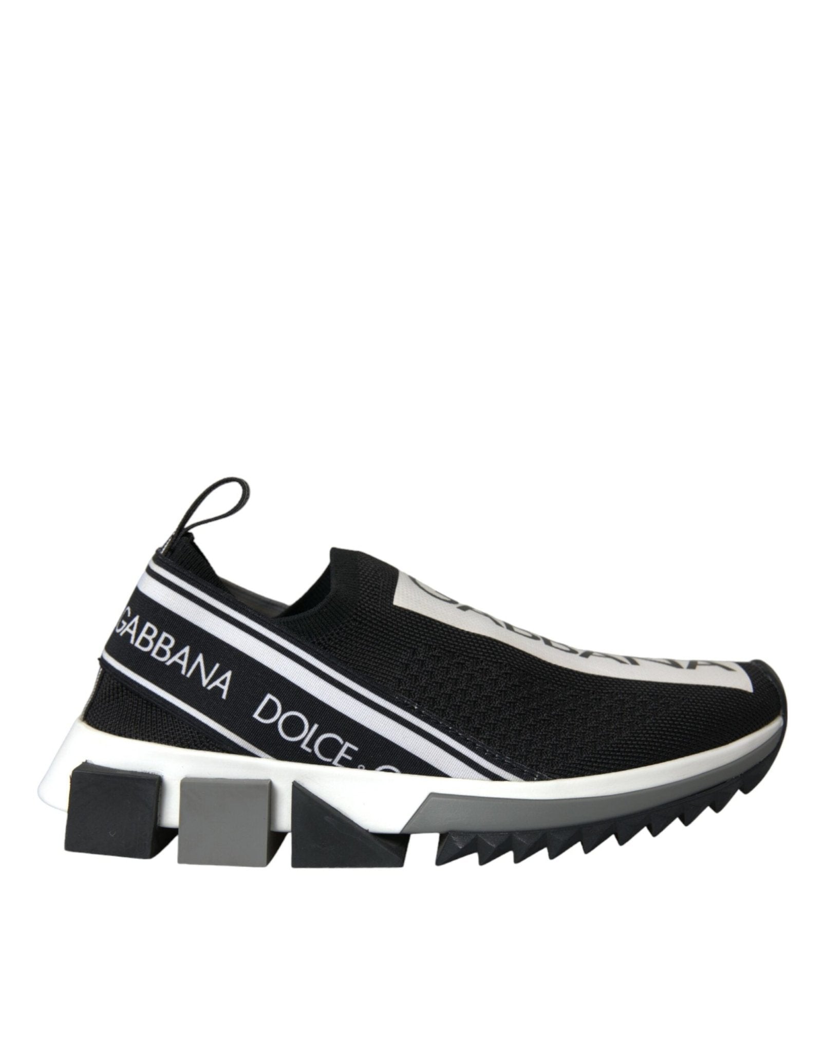 Dolce & Gabbana Black White Slip On Sorrento Sneakers Shoes - SMARTMARTNZ