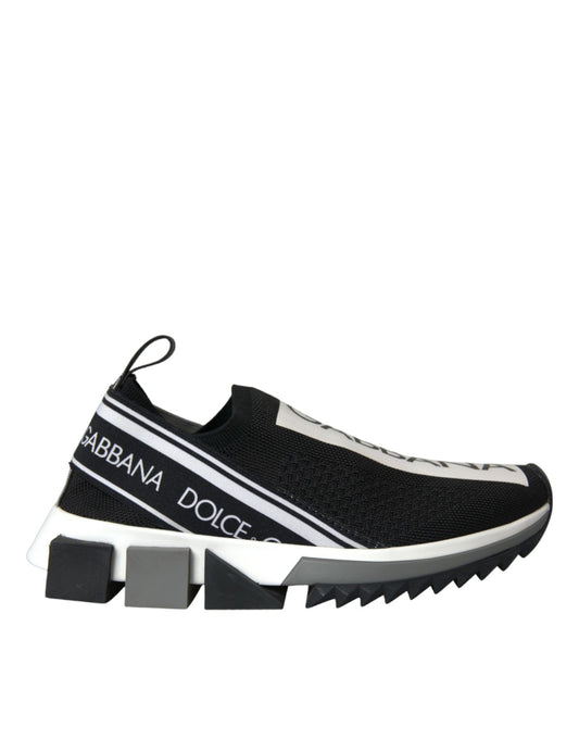 Dolce & Gabbana Black White Slip On Sorrento Sneakers Shoes - SMARTMARTNZ