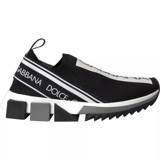 Dolce & Gabbana Black White Slip On Sorrento Sneakers Shoes - SMARTMARTNZ