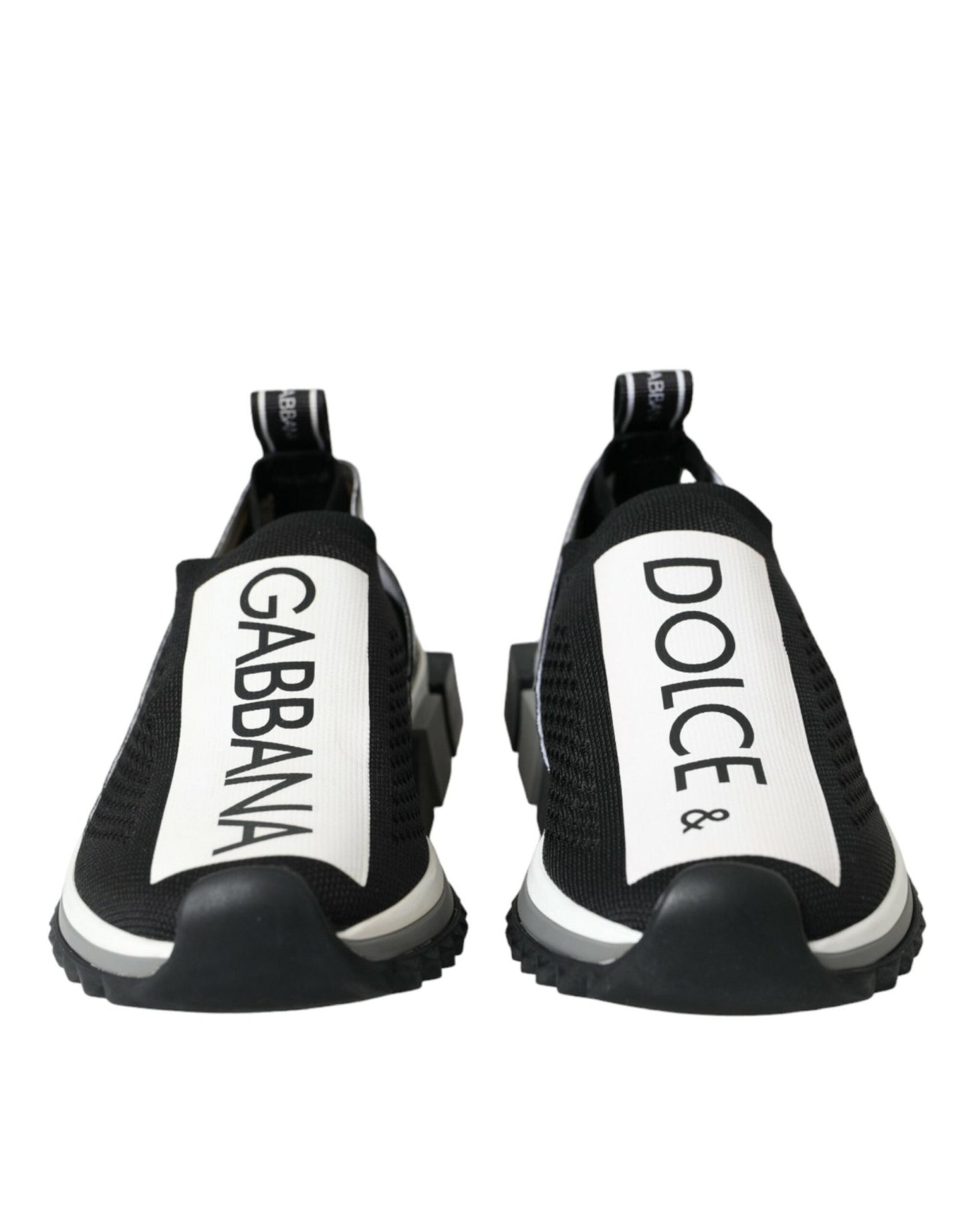 Dolce & Gabbana Black White Slip On Sorrento Sneakers Shoes - SMARTMARTNZ