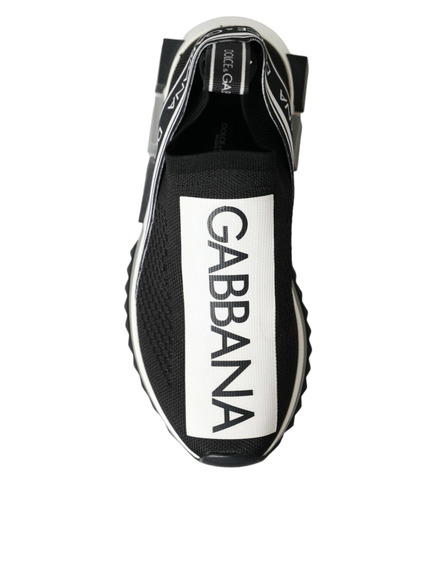 Dolce & Gabbana Black White Slip On Sorrento Sneakers Shoes - SMARTMARTNZ