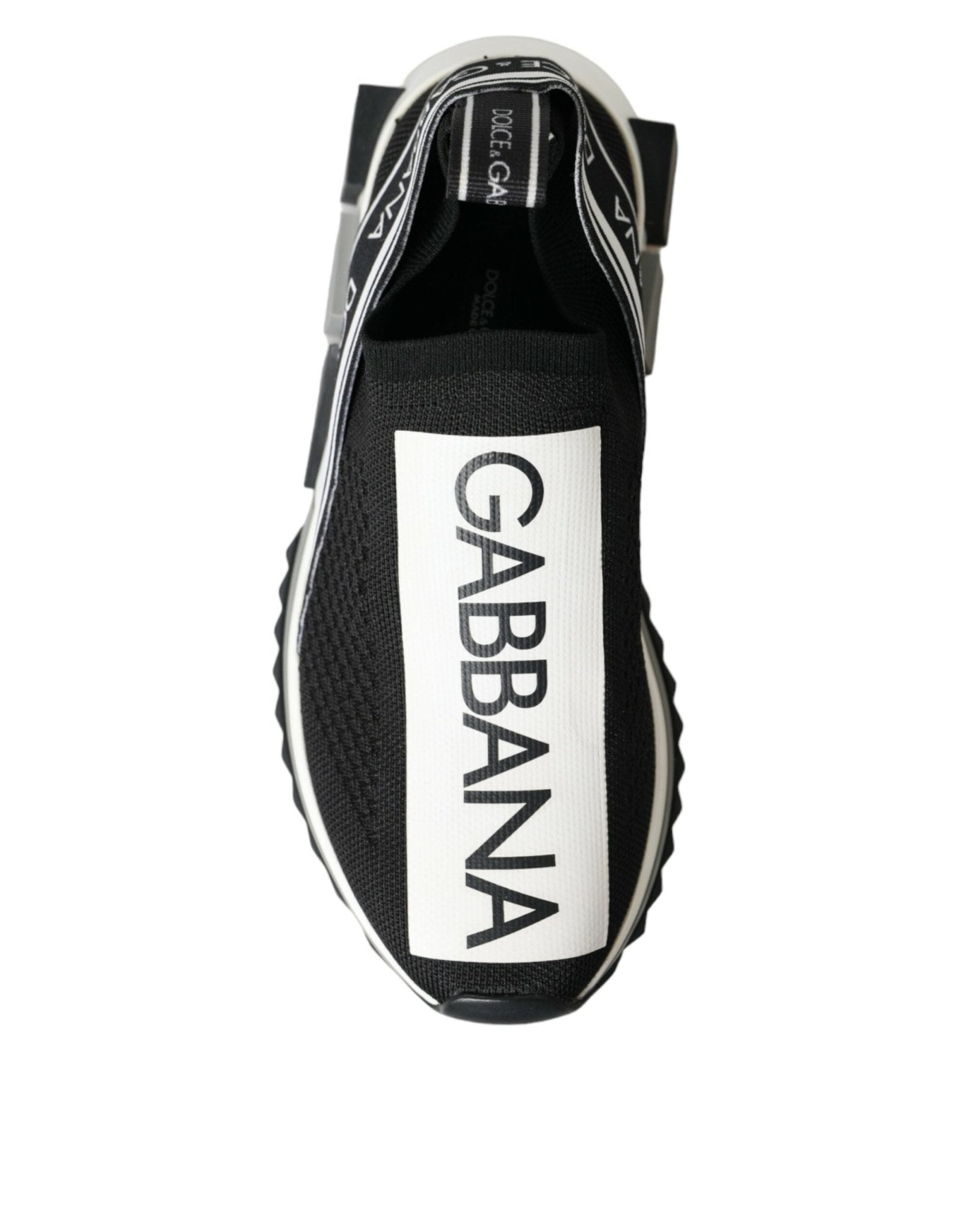 Dolce & Gabbana Black White Slip On Sorrento Sneakers Shoes - SMARTMARTNZ