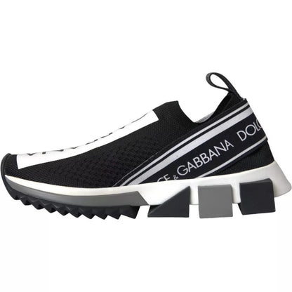 Dolce & Gabbana Black White Slip On Sorrento Sneakers Shoes - SMARTMARTNZ