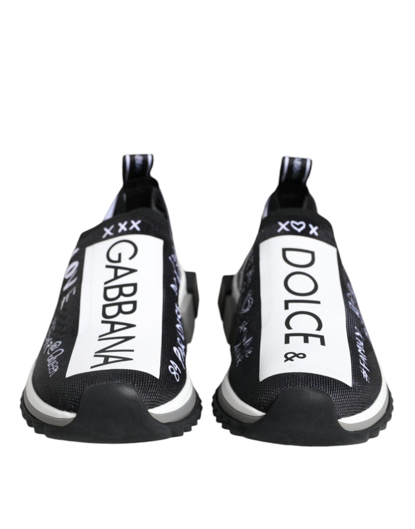 Dolce & Gabbana Black White Sorrento Low Top Sneakers Shoes - SMARTMARTNZ