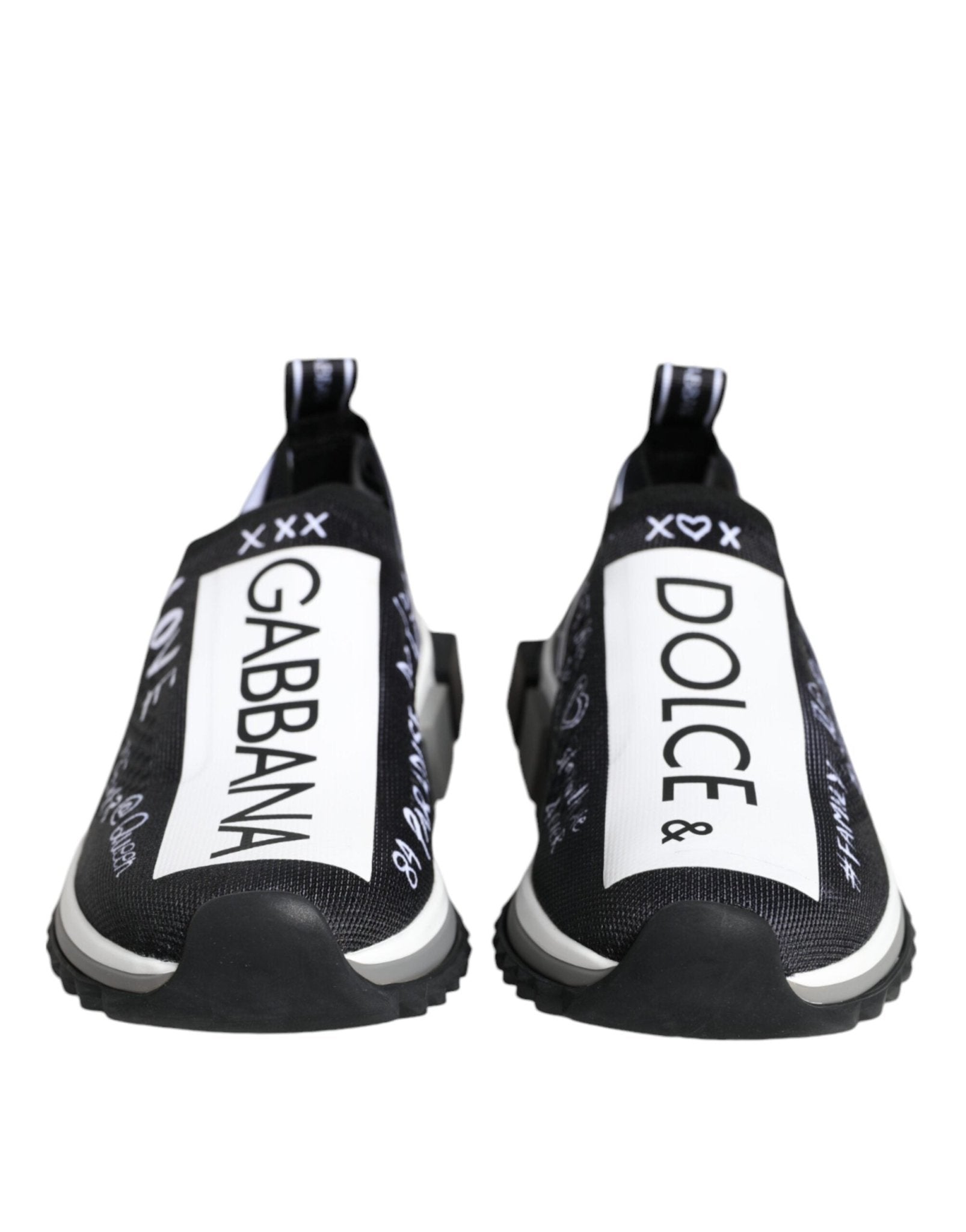 Dolce & Gabbana Black White Sorrento Low Top Sneakers Shoes - SMARTMARTNZ