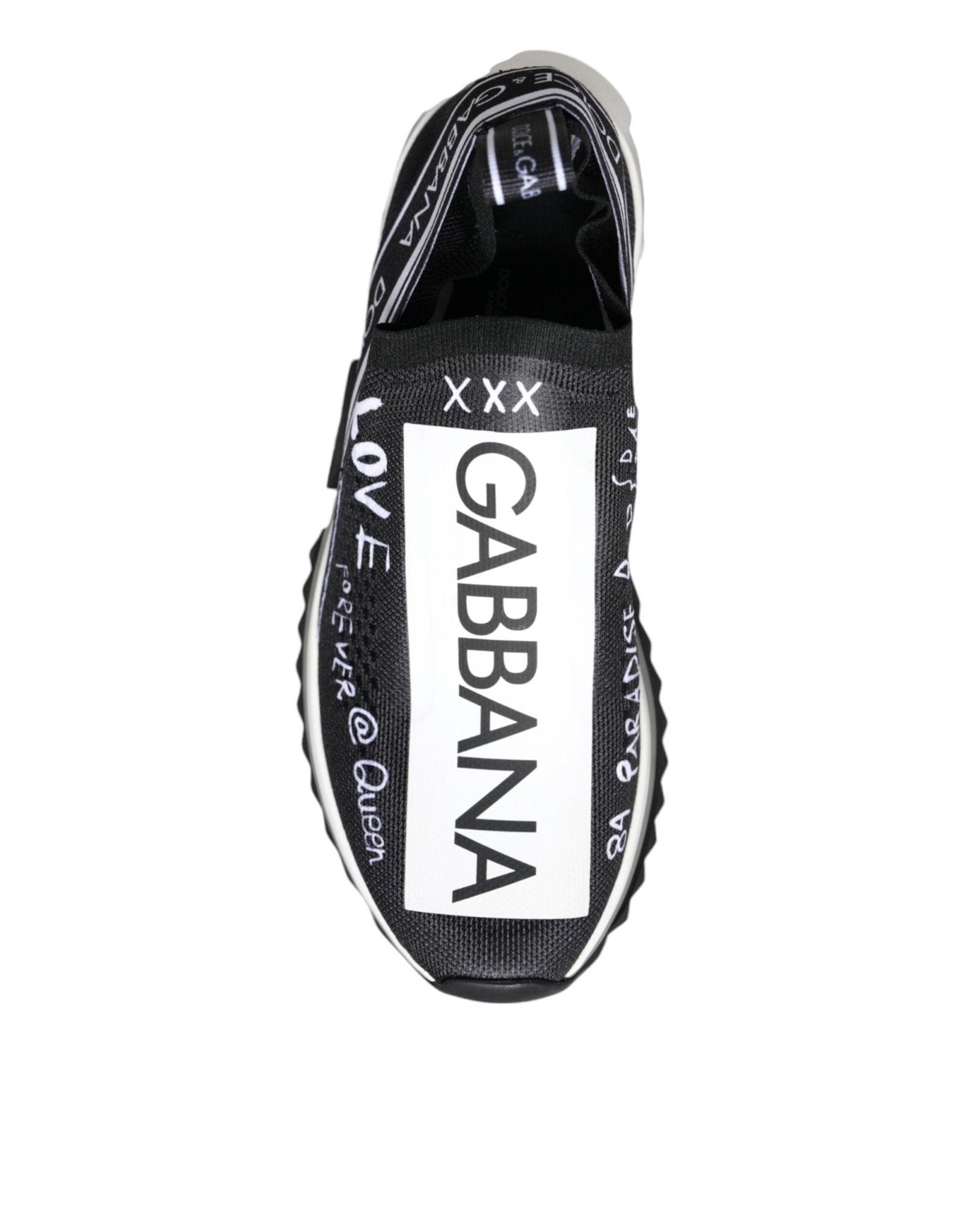 Dolce & Gabbana Black White Sorrento Low Top Sneakers Shoes - SMARTMARTNZ