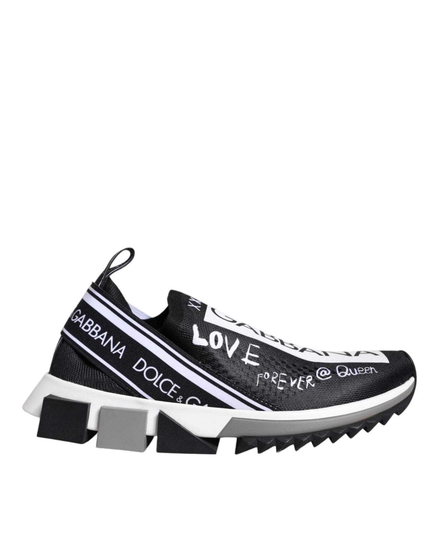Dolce & Gabbana Black White Sorrento Low Top Sneakers Shoes - SMARTMARTNZ