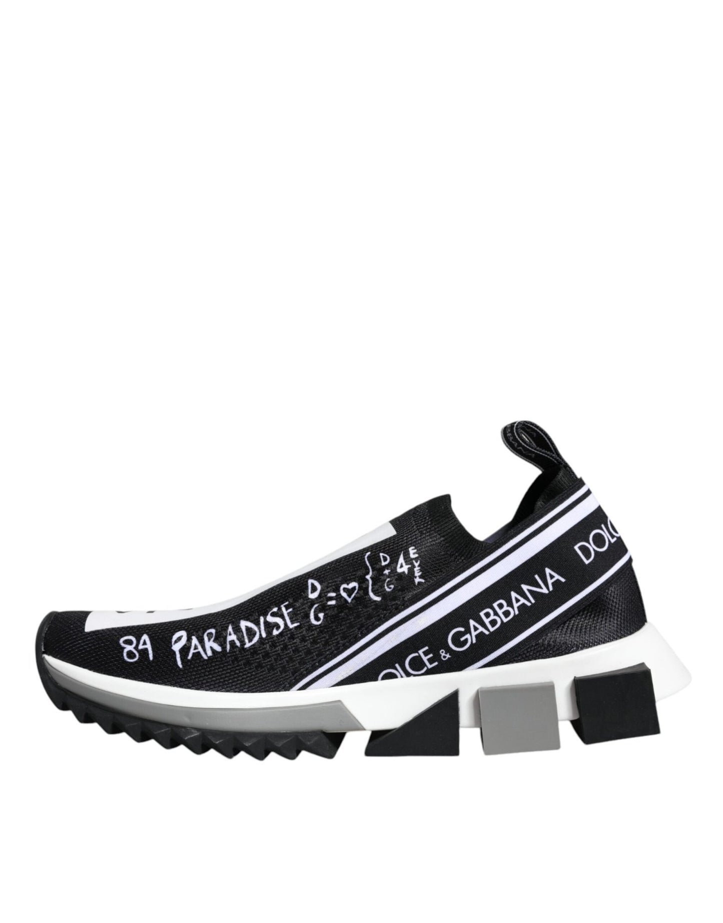 Dolce & Gabbana Black White Sorrento Low Top Sneakers Shoes - SMARTMARTNZ