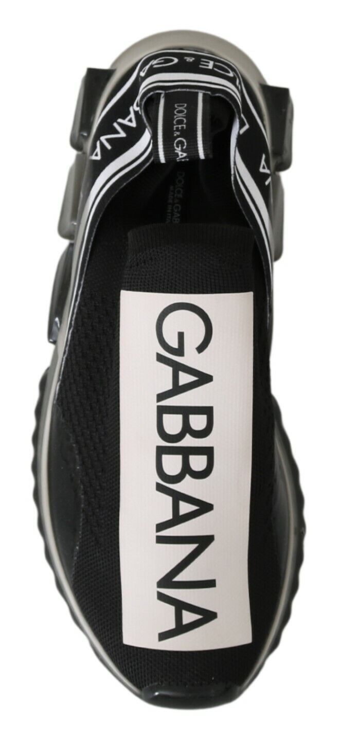 Dolce & Gabbana Black White SORRENTO Sport Stretch Sneakers - SMARTMARTNZ