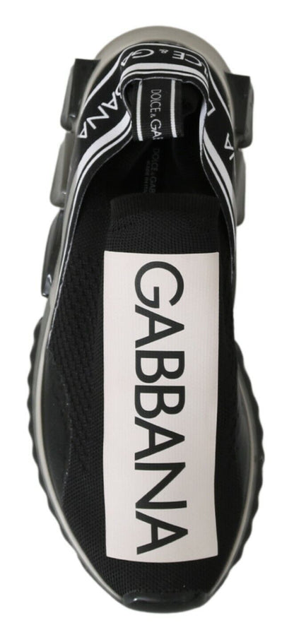 Dolce & Gabbana Black White SORRENTO Sport Stretch Sneakers - SMARTMARTNZ