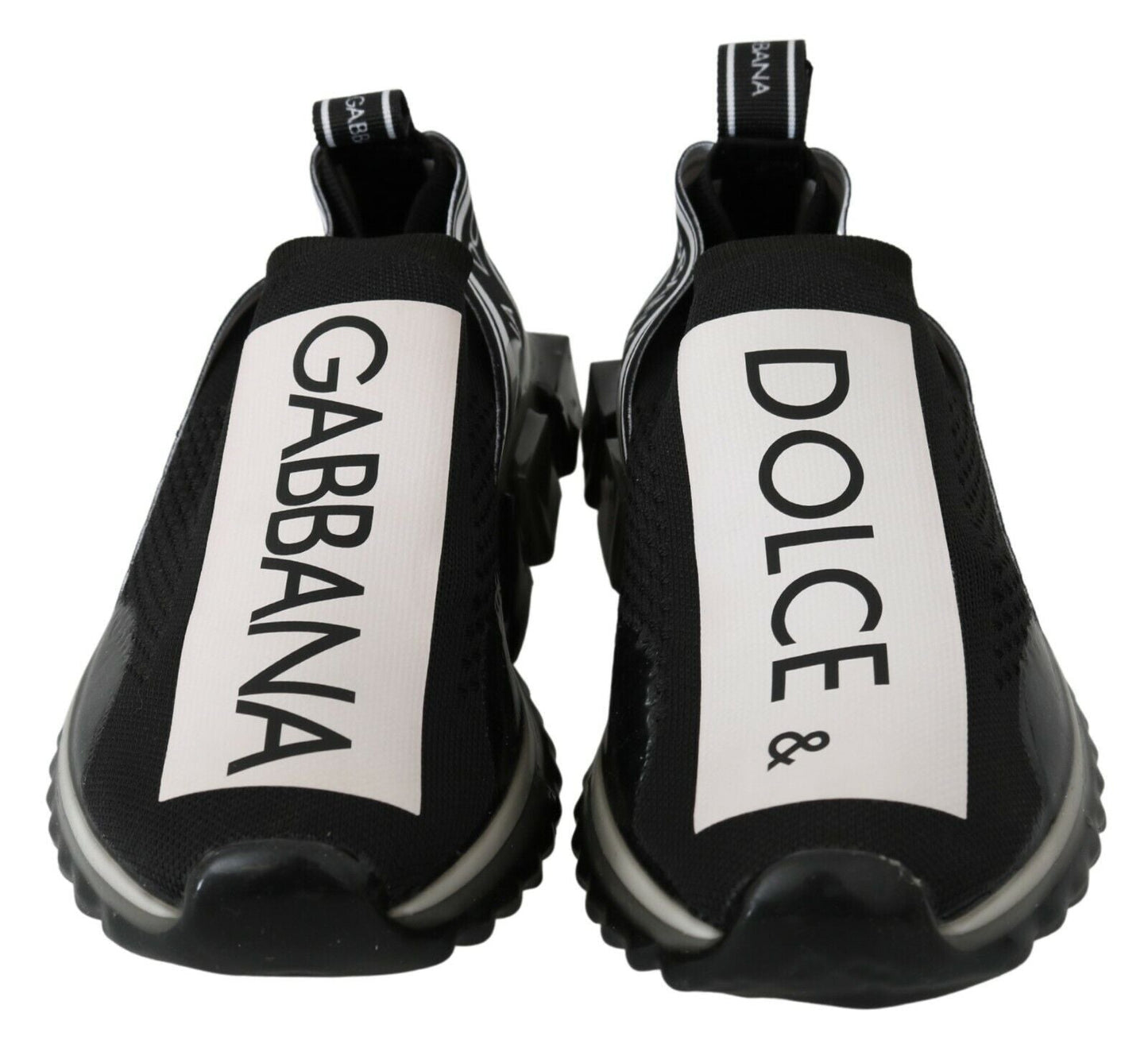 Dolce & Gabbana Black White SORRENTO Sport Stretch Sneakers - SMARTMARTNZ