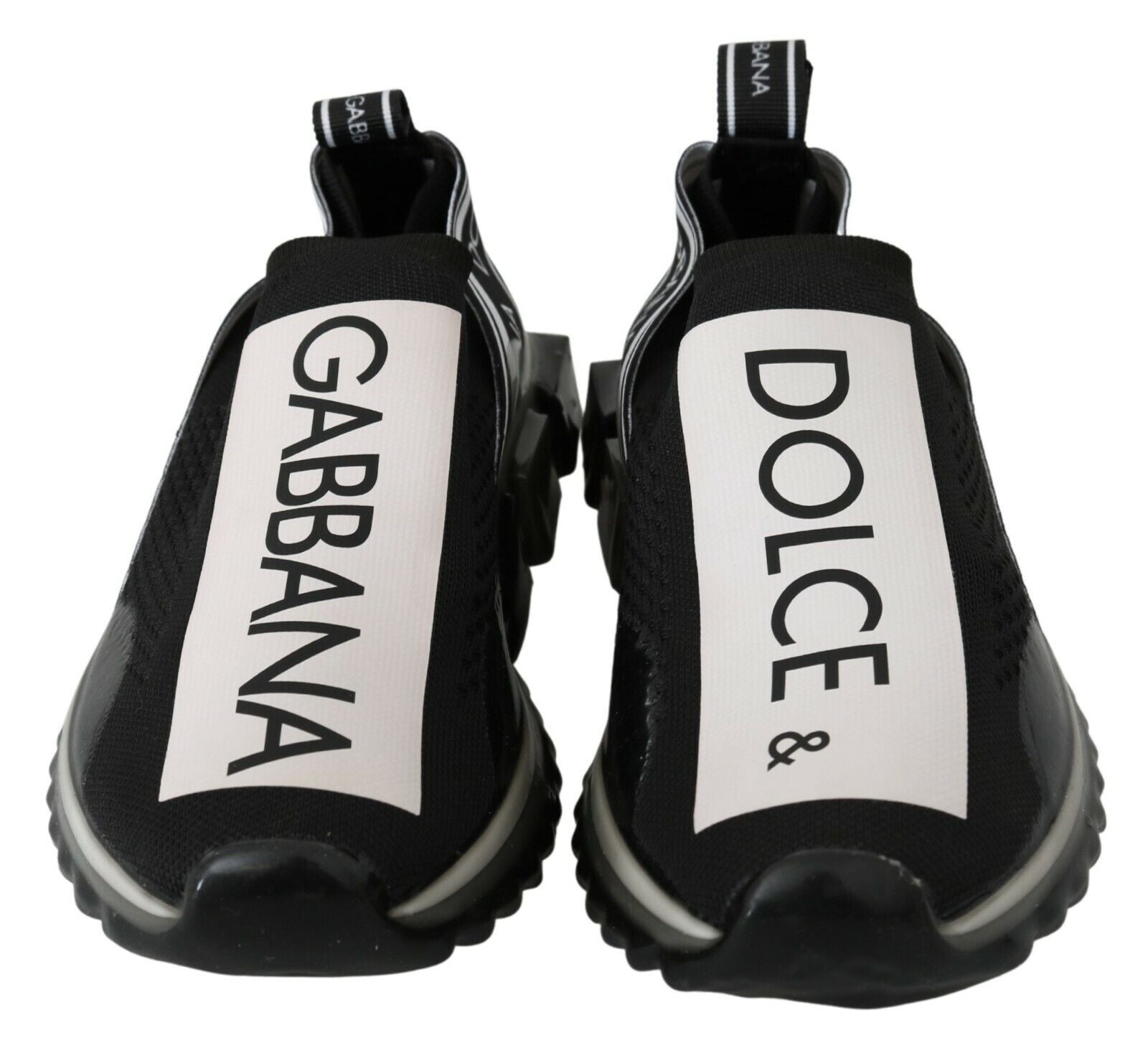 Dolce & Gabbana Black White SORRENTO Sport Stretch Sneakers - SMARTMARTNZ