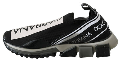 Dolce & Gabbana Black White SORRENTO Sport Stretch Sneakers - SMARTMARTNZ