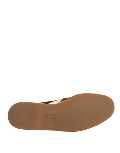 Dolce & Gabbana Black White Stripes Slip On Espadrille Shoes - SMARTMARTNZ