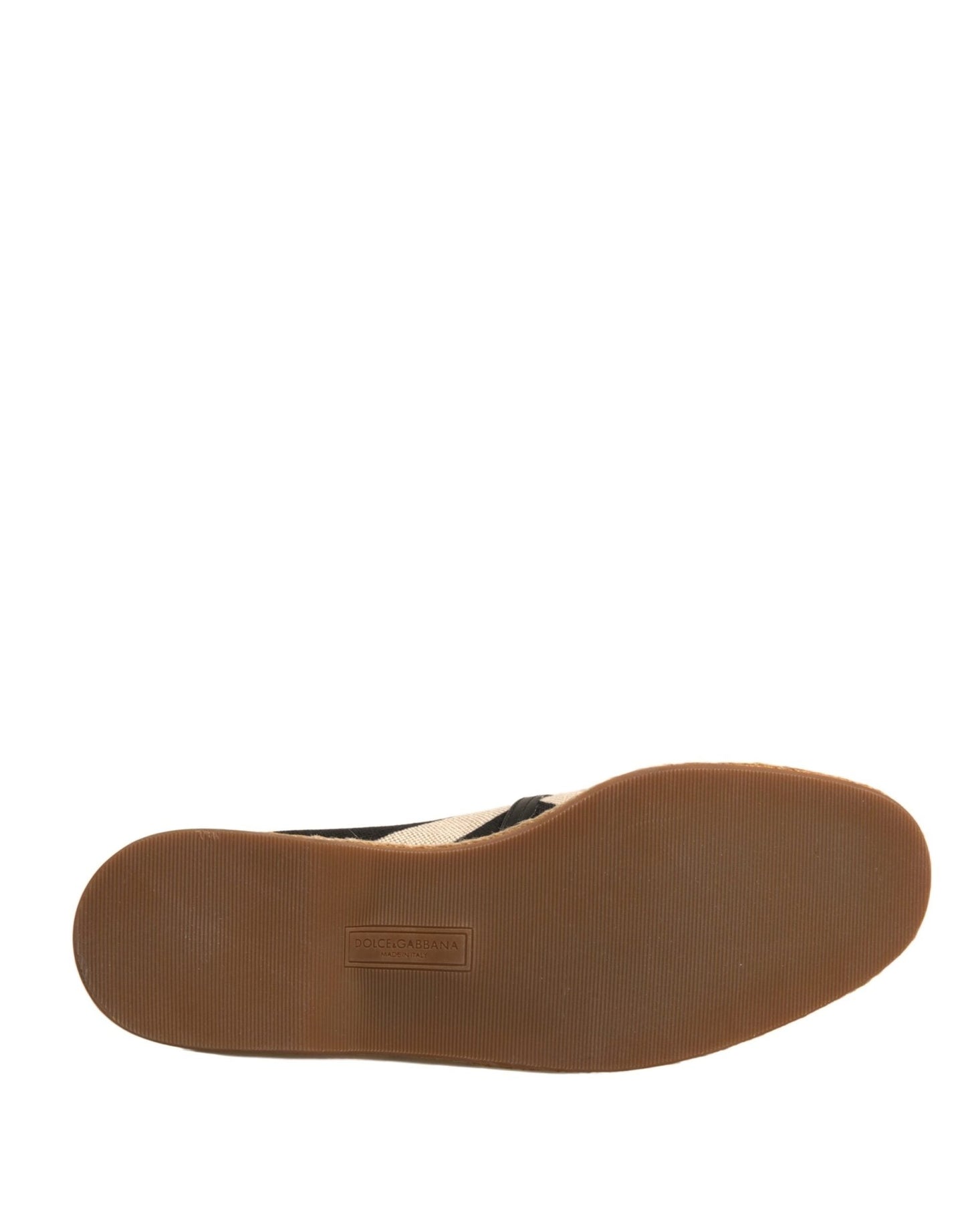 Dolce & Gabbana Black White Stripes Slip On Espadrille Shoes - SMARTMARTNZ