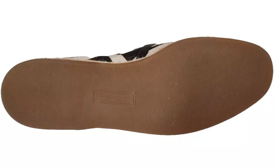 Dolce & Gabbana Black White Stripes Slip On Espadrille Shoes - SMARTMARTNZ