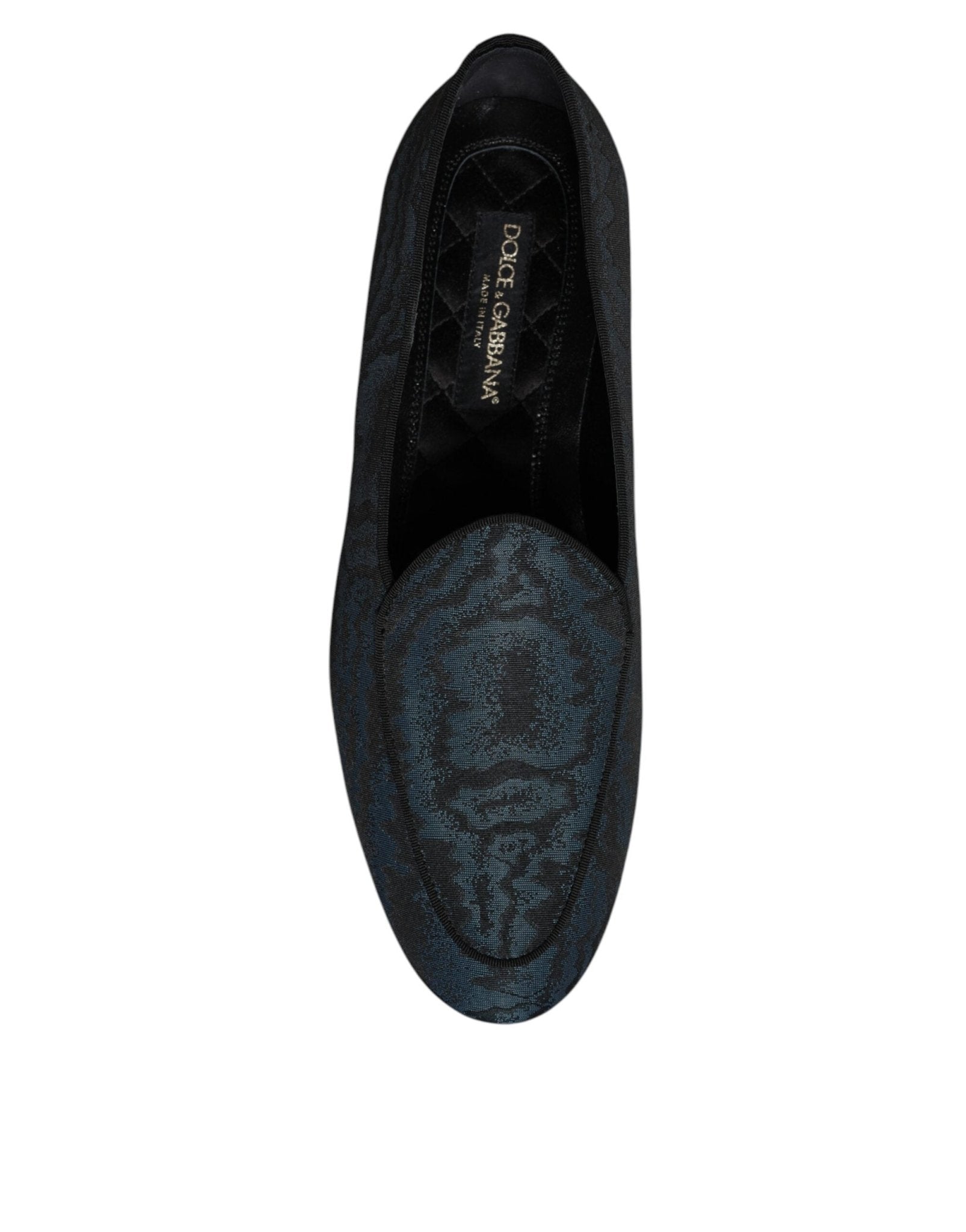 Dolce & Gabbana Blue Black Flats Men Loafers Dress Shoes - SMARTMARTNZ