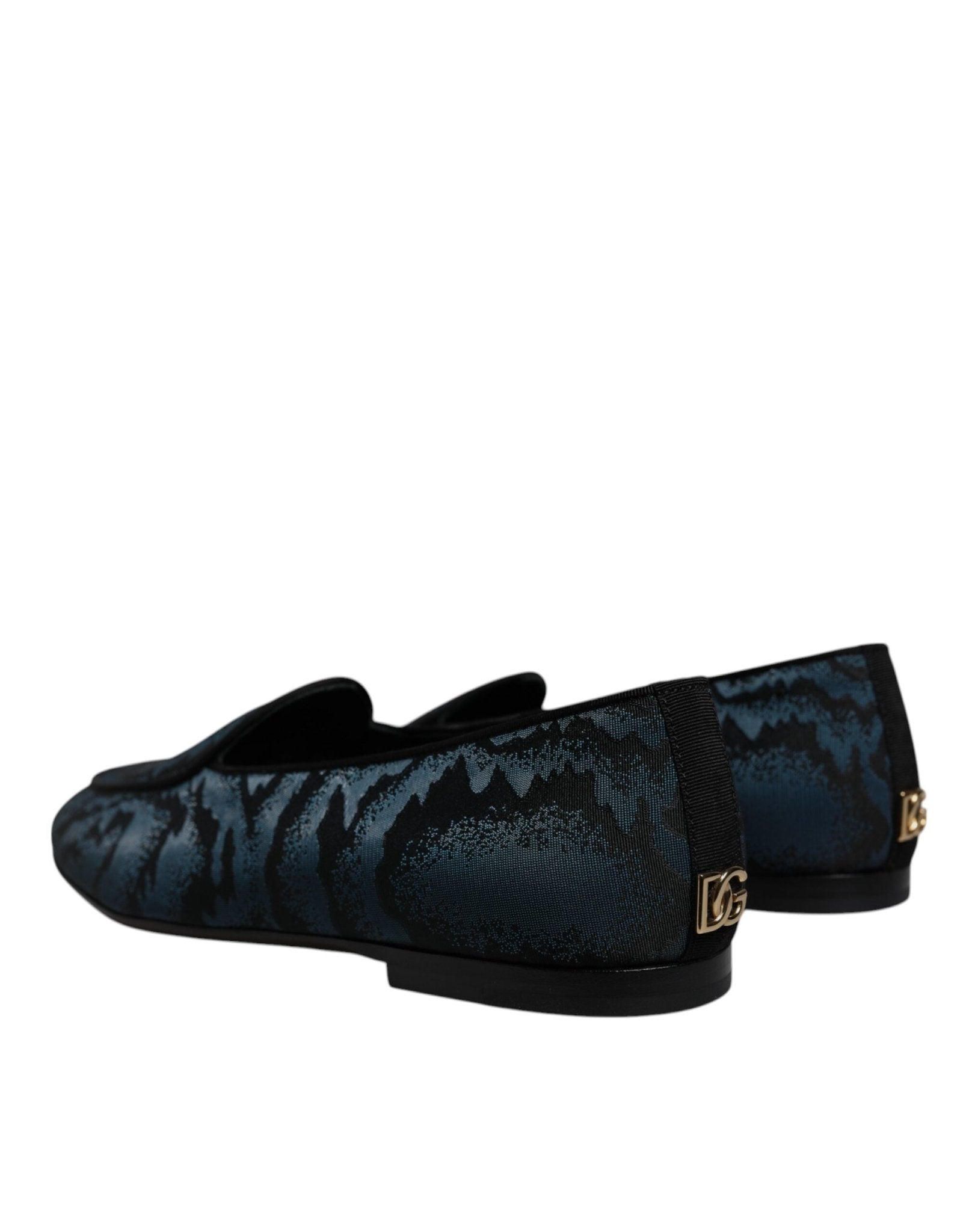 Dolce & Gabbana Blue Black Flats Men Loafers Dress Shoes - SMARTMARTNZ