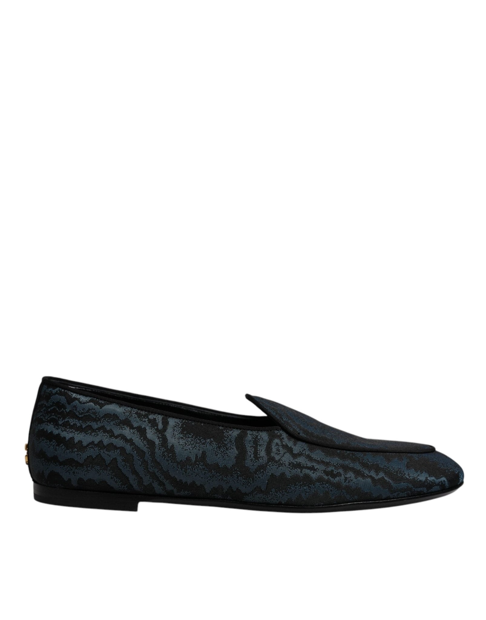Dolce & Gabbana Blue Black Flats Men Loafers Dress Shoes - SMARTMARTNZ