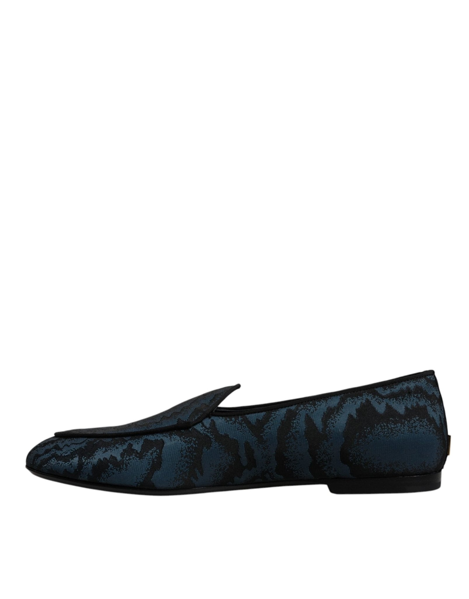 Dolce & Gabbana Blue Black Flats Men Loafers Dress Shoes - SMARTMARTNZ