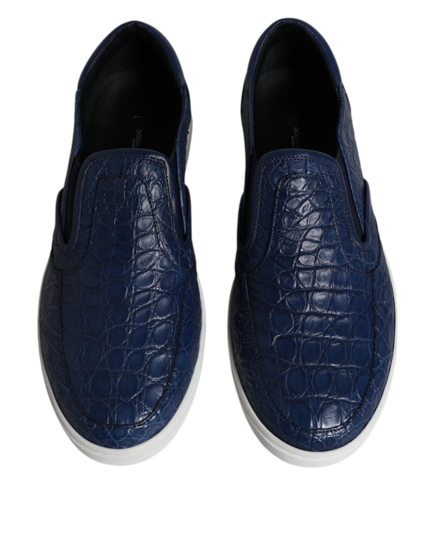 Dolce & Gabbana Blue Croc Exotic Leather Men Sneakers Shoes - SMARTMARTNZ