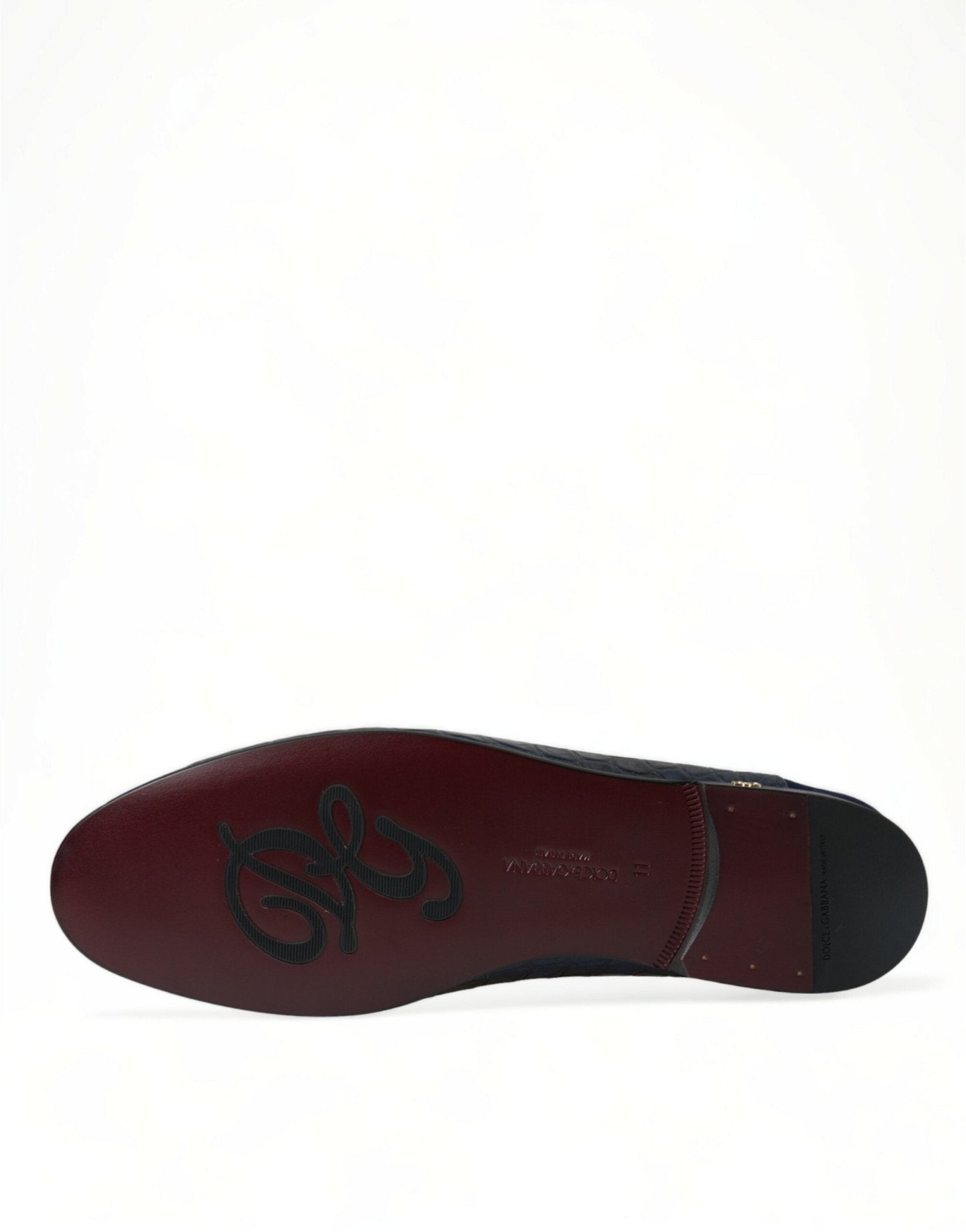 Dolce & Gabbana Blue Crocodile Leather Loafers Slip On Shoes - SMARTMARTNZ