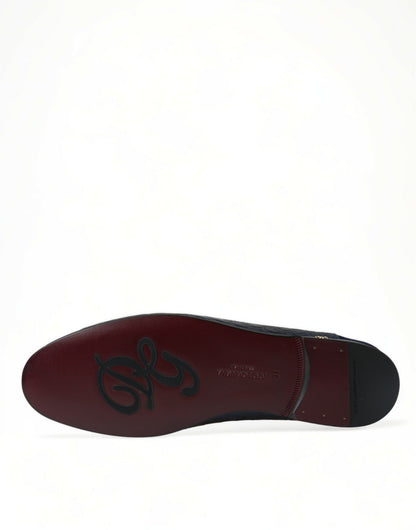 Dolce & Gabbana Blue Crocodile Leather Loafers Slip On Shoes - SMARTMARTNZ