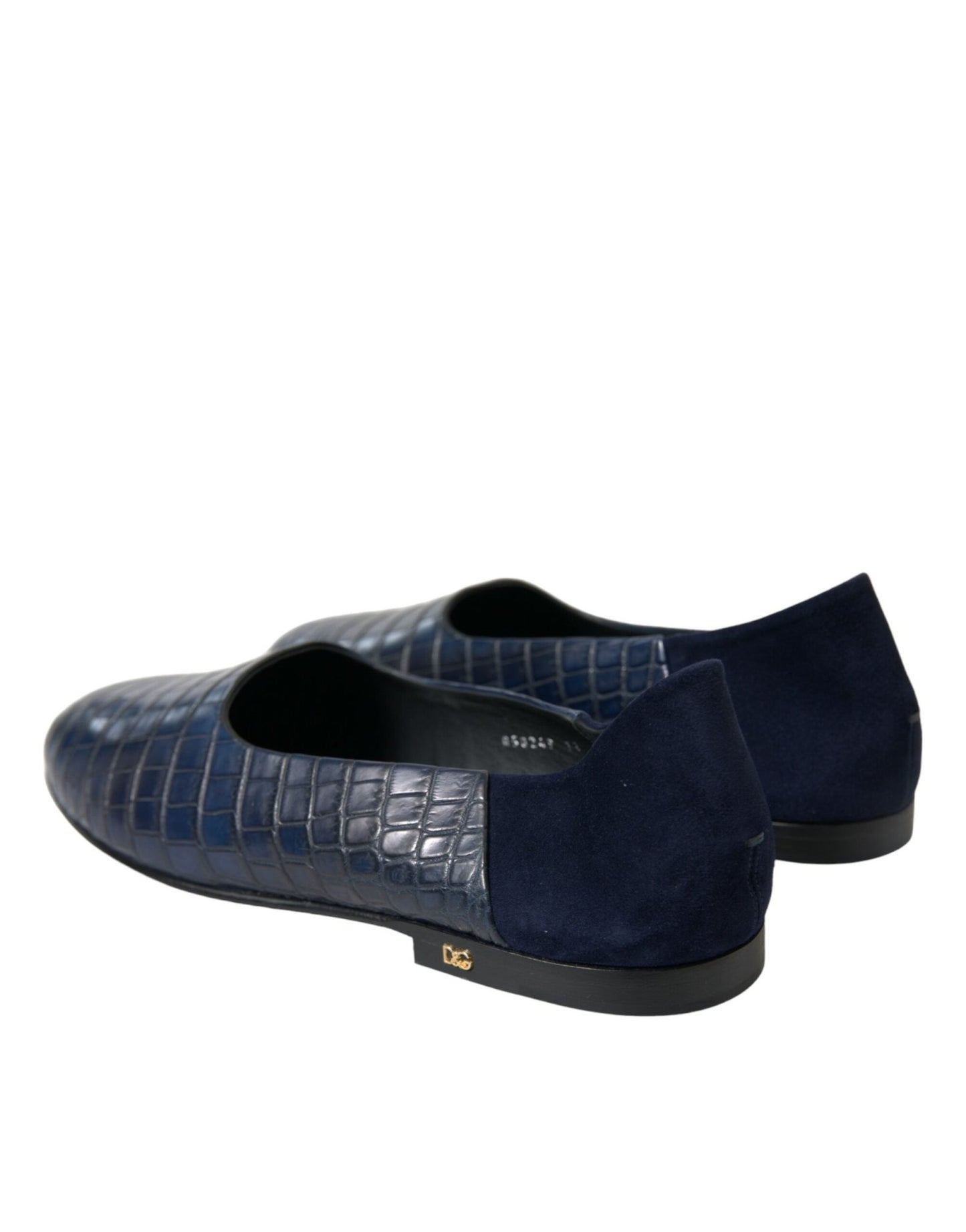 Dolce & Gabbana Blue Crocodile Leather Loafers Slip On Shoes - SMARTMARTNZ