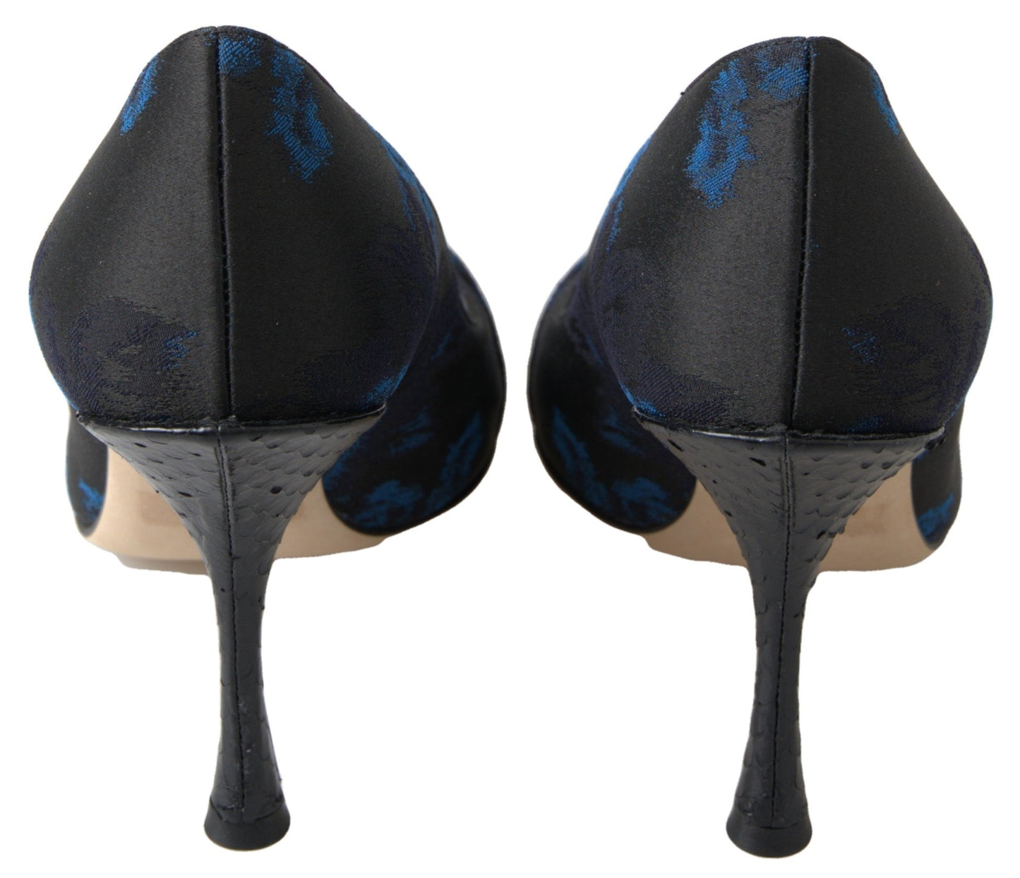 Dolce & Gabbana Blue Floral Ayers Crystal Pumps Shoes - SMARTMARTNZ