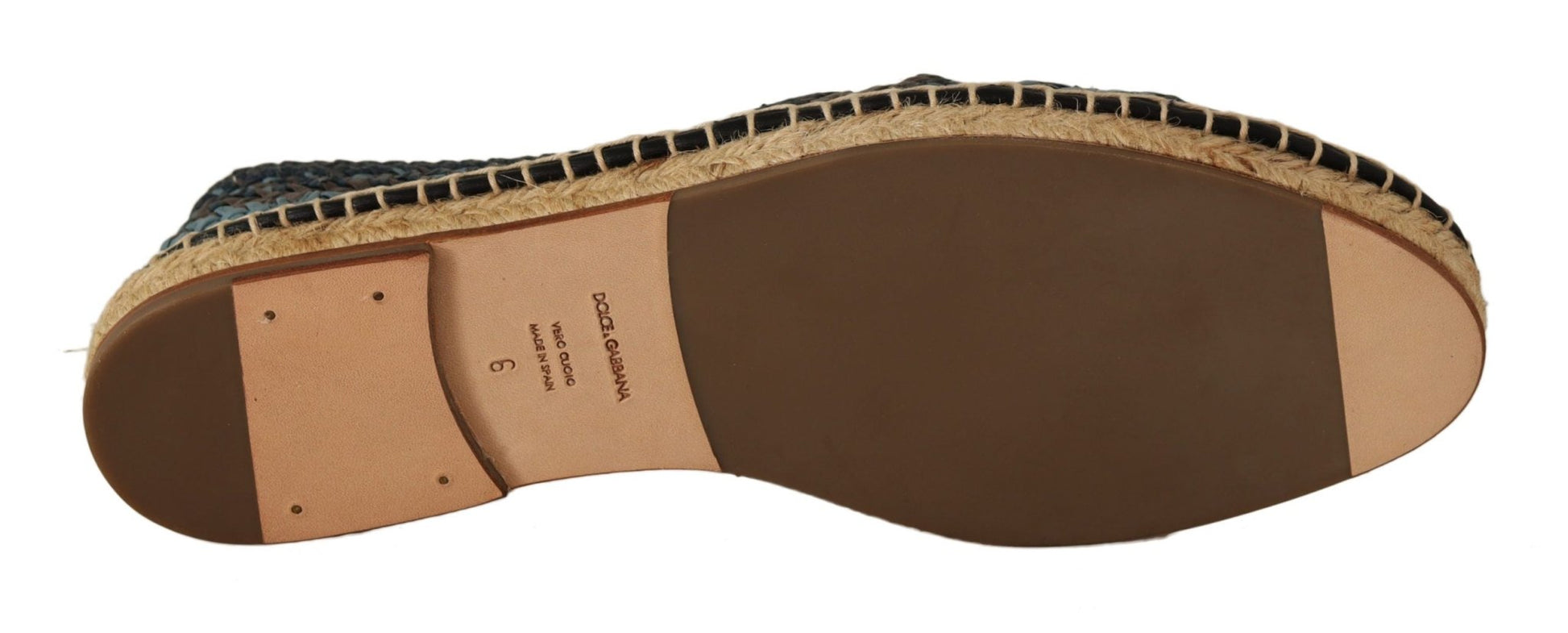 Dolce & Gabbana Blue Gray Slip On Buffalo Espadrille Shoes - SMARTMARTNZ